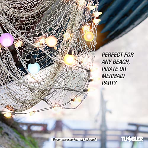 Tumbler Home Fish Net Decorations, Fishing Net Decor for Pirate, Mermaid, Fishing, Halloween, Hawaiian, Tiki or Beach Party Decorations, Fish Netting for Nautical Decor or Ocean Room, 5x10ft (2 Pack) - size: 2 Pack (5x10 ft each)