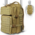 OSAGE RIVER MOLLE Fishing Backpack with Rod Holder - 600D Large Tackle Bag for Trays and Fishing Accessories - Tactical Backpack for Camping, Traveling, Hunting - Khaki - color: Khaki