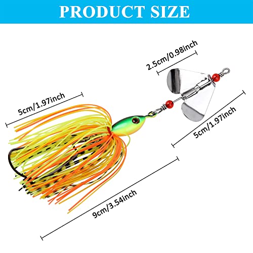Spinnerbaits Buzzbaits Bass Fishing Lures Kit Buzz Bait Multicolor Spinner Bait Swimbait Metal Jig Lure for Bass Pike Trout Fishing - style: A-12pack