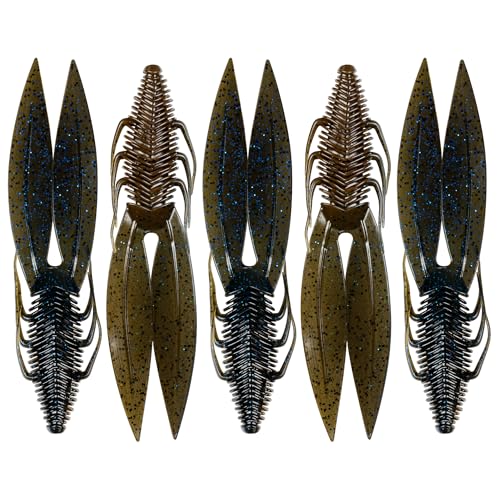 6th Sense – Bodega – Soft Plastic Creature Bait – Bass Fishing – Twin Ridge Tail Action – Multiple Sizes – Made in the USA - color: Nirvana, size: 6.5in (5/pk)