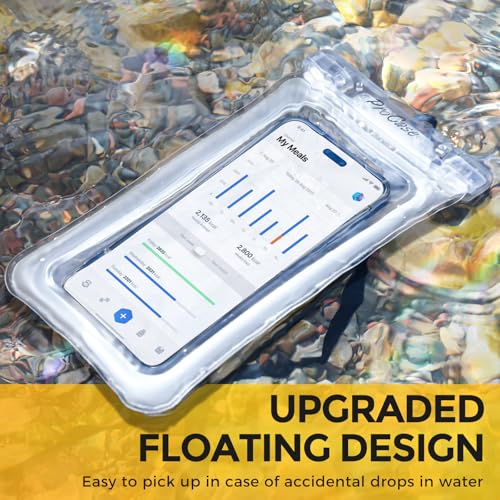 ProCase 2 Pack Floating Waterproof Phone Pouch IPX8, Universal Dry Bag Fits iPhone 17/16/15/14/13 Series, Galaxy S24/S23/S22, Pixel 8/7 (Up to 7”), Touchscreen, Underwater & Snow Protection -Clear - color: Clear