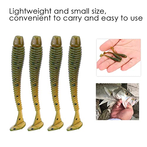 Akozon 50PCS Soft Plastic 5cm Fishing Lures, Ttail Grub Worm Bait, Fish Tackle Accessory in Vibrant Orange Color, Ideal for Fishing Enthusiasts - Pack of 50 - color: Black