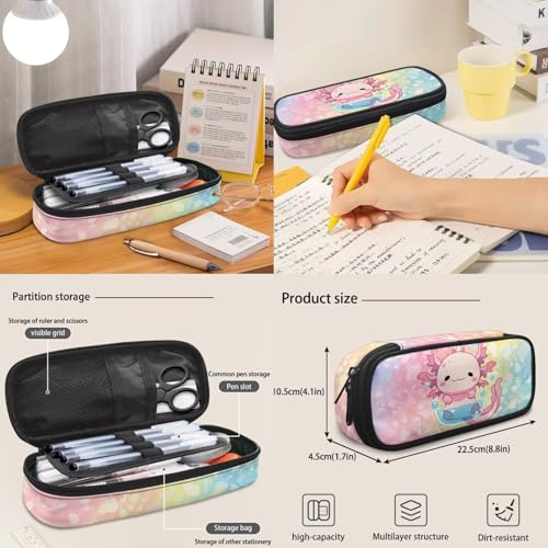 4 in 1 Kids Backpack Bookbag Set Cartoon Axolotl Backpacks School Bookbag with Lunch Box Bag and Pencil Bag Water Bottle Carrier Bag Set for Kids Teen Girls - color: Axolotl Print