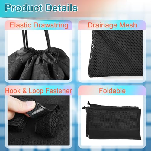 Fly Fishing Net Storage Bag - Foldable Landing Net Organizer Pouch Portable Trout Landing Nets Carrying Case with Adjustable Shoulder Strap and Drawstring Closure, Bag Only