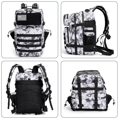 gracedon Tactical Backpack - Military Molle Bag 3 Days Pack for men and Women Large Assault Rucksack 45L (Black) - color: Gray