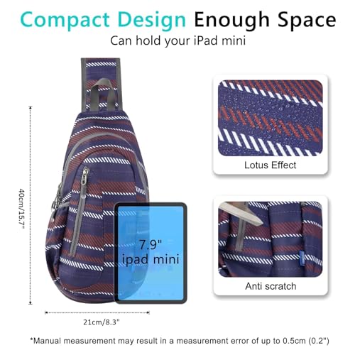 TITECOUGO Small Sling Bag, Lightweight Crossbody Backpack for Men Women, Shoulder Bag for Sports and Outdoor - color: Mix-stripe Pattern
