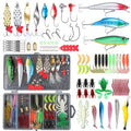 EXAURAFELIS Fishing Lures,Tackle Box with Tackle Included, Crankbaits, Spoon, Shrimp Worm Bait, Hooks,Weights & Other Accessories, Fishing Lures kit Lure Set for Bass Trout Salmon - color: Black-79pcs