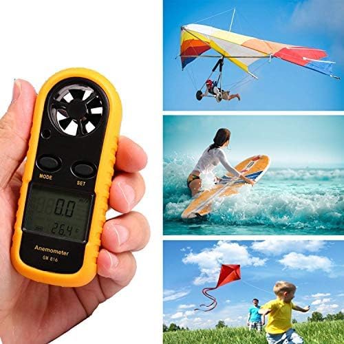 Generic Anemometer Handheld, Lightweight air Velocity Measurement Thermometer, Digital LCD Backlight Anemometer, Suitable for Weather, Windsurfing, Kite, Sailing, Surfing, Fishing