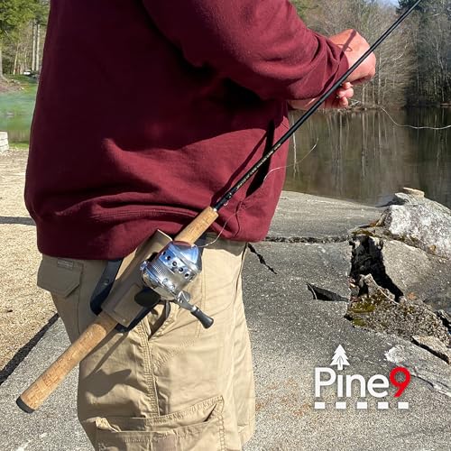 Ambie Fishing Rod Hip Holster - Patented Ambidextrous Quick-Draw Fishing Pole Holder, Made in USA - Spinning, Baitcaster & Centerpin Reels - Fits Any 1.5" Belt - color: Flat Dark Earth