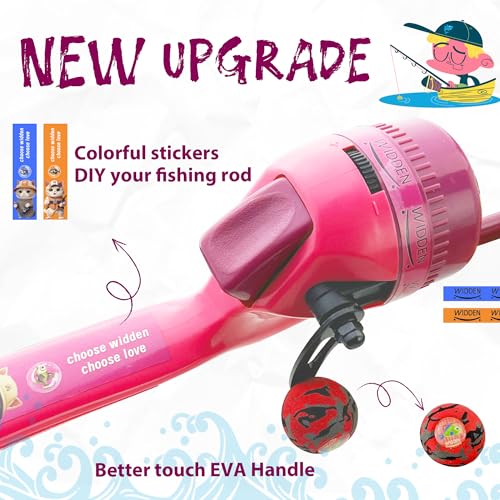 Kids Fishing Pole, Telescopic Fishing Rod, Toddler Collapsible Fishing Rod and Reel Combo with Tackle Box, Fishing Line, Bobber, and Soft Lures for Boy, Girl, Youth, Beginner, Over 4 Years Old - color: pink+pink
