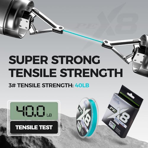 X8 Braided PE Fishing Line - Zero Stretch High Sensitivity 8 Carrier Line, Super Strong Abrasion Resistant for Smooth Casting, Saltwater Freshwater Lure Fishing, 110 Yards - color: Grey, size: 60LB