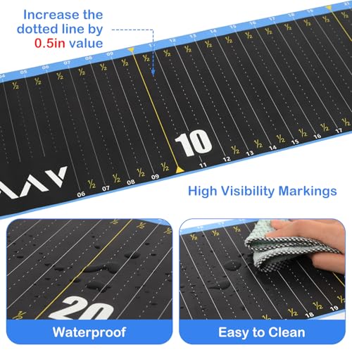 53in Fish Ruler, Waterproof Fish Measuring Tape, Portable Fishing Ruler with Bump Board, Fishing Measurement Tool for Boat, Kayak, Coolers, Yacht and Workbench