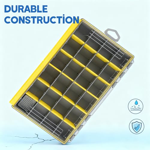 Waterproof Fishing Tackle Box, 3600/3700 Deep Tackle Trays Fishing Plastic Box Organizer with Adjustable Dividers Transparent Fishing Gear & Accessories Storage Box for Saltwater Freshwater Fishing - style: 3700 (14.17"x8.9"x1.89")-1pc