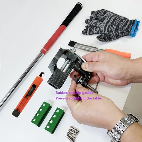Golf Club Regripping Kit, Optional Professional or Basic Golf Grip Replacement Tools, 2-In-1 Bench Vise or Mini Table Vise, Fixed Rubber Clip, Hook Blade, Grip Tape Remover - size: Mini Home Basic Edition
