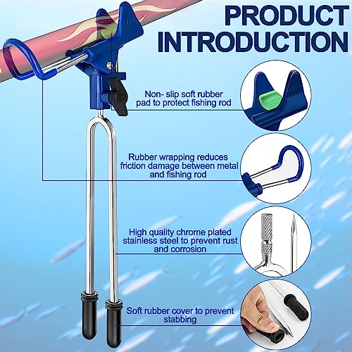 LBW Fishing Rod Holders for Bank - Fishing Pole Holders for Ground, Shore, Beach 360 Degree Adjustable Rod Holders 2 Pack - style: Reinforced Nylon - Luminous