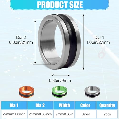OROOTL Fishing Line Ring Knot Tying Tool, 2pcs Fishing Knot Tying Tool Alloy Line Dragger Tightener Ring FG GT Knot Puller PE Fishing Line Knotting Device Accessories for Saltwater Freshwater - color: Silver-2pcs