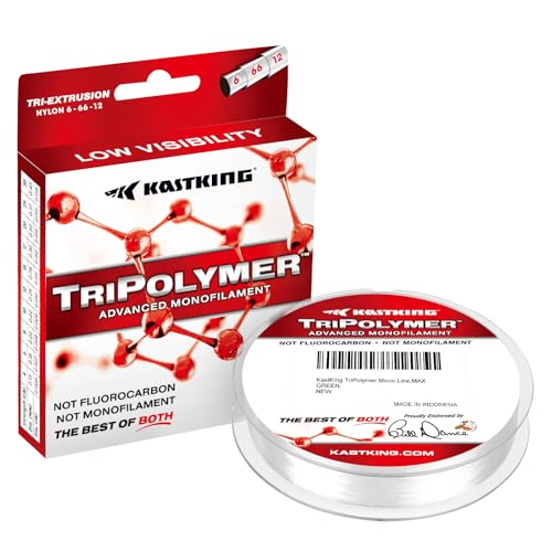 KastKing TriPolymer Advanced Monofilament Fishing Line, Low Light Refraction, Super Smooth, Highly Abrasion Resistant, Triple Cross Head Extrusion Process Fishing Line - color: ICE CLEAR, size: 8LB-300Yds