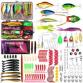 FONMANG Fishing Lures - Tackle Box with Tackle Included, Fishing Kit with VIBs, Frogs, Minnows, Soft Baits, Hooks & Weights Accessories, Freshwater Lure Kit for Bass Walleye Trout - color: F4-153pcs Fishing Lure Kit