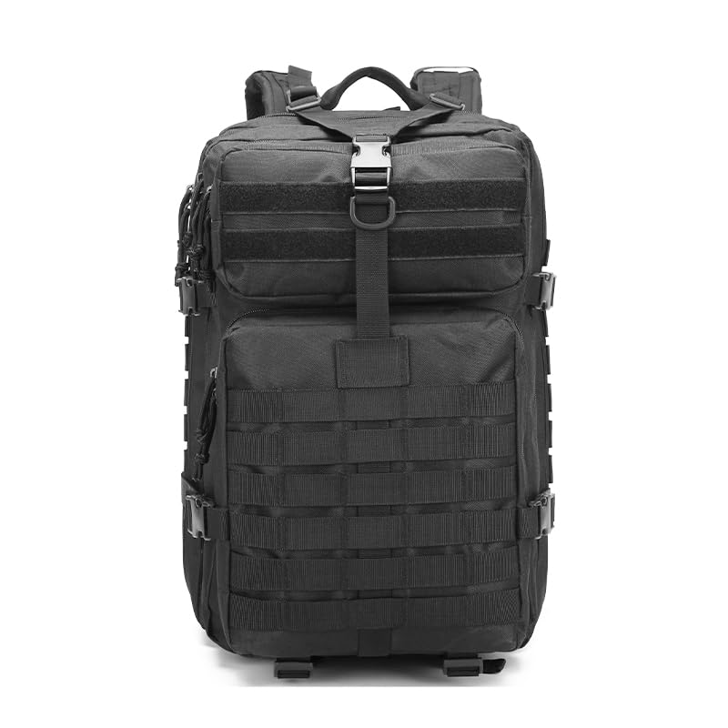 Tactical Backpack for Men, 45L Military Gym Backpacks, Large 3-Day Assault Pack Bug Out Bag MOLLE Daypack for Rucking Fishing Camping (Green) - color: Green
