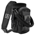 NATURE PIONEOR 32 64 128oz Tactical Water Bottle Pouch, Multi-Function Tactical Water Bottle Bag with Adjustable Shoulder Strap, Half/One Gallon Molle Strap Carrier Holder - color: Black, size: 32OZ