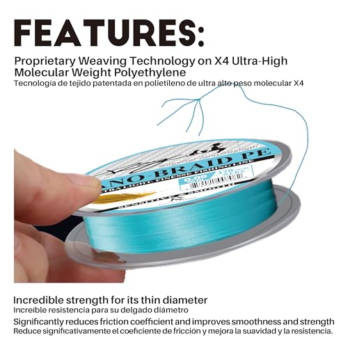 Ultra Slim Braided PE Fishing Line, Strong Knot Strength, Deign for Ultra Light Freshwater Fishing, Come with 3lb Test or 5lb Test, 170Yds Each Spool - color: Turquoise, size: 0.05mm-5Lbs