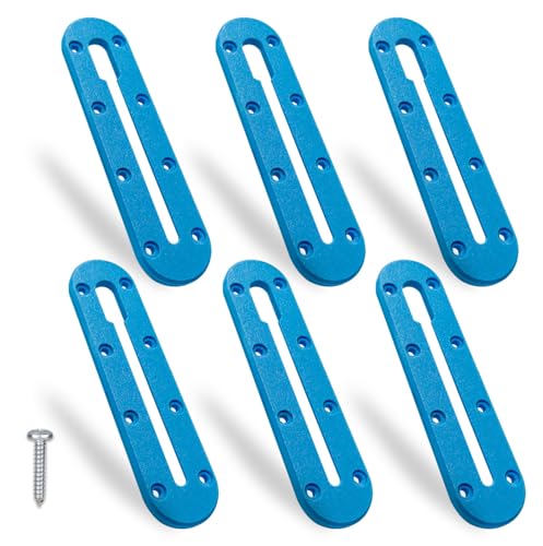 6-Pack Kayak Track Mount Accessories Kit -Universal Rail System for Kayak Fishing Accessories- Heavy-Duty Kayak Accessories Track Mount Rod Holder, Fish Finders & Cameras (Blue) - color: Blue