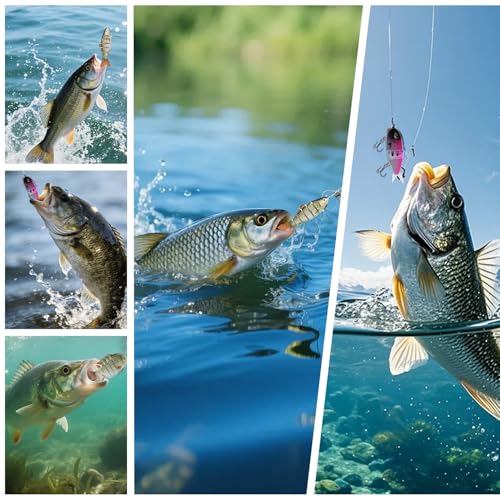 Fishing Lures for Freshwater and Saltwater, Lifelike Slow Sinking Bass Lures Multi-Jointed Swimbait for Bass Trout Crappie Walleye Pike, Must-Have Fishing Gear for Family Fishing Gear (5 Pcs)