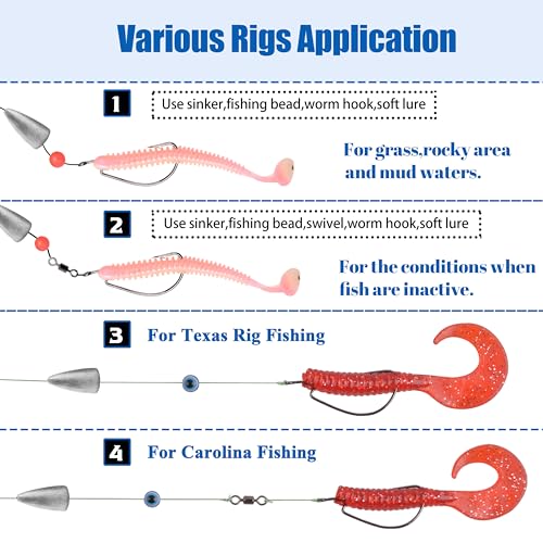 Bullet Fishing Weights Sinkers, 45 Pack Fishing Sinkers Worm Weights Sliding Fishing Sinkers for Bass Fishing Pitching and Flipping Texas Rigs Saltwater Freshwater Fishing Tackle - style: 3/16oz - 45pcs
