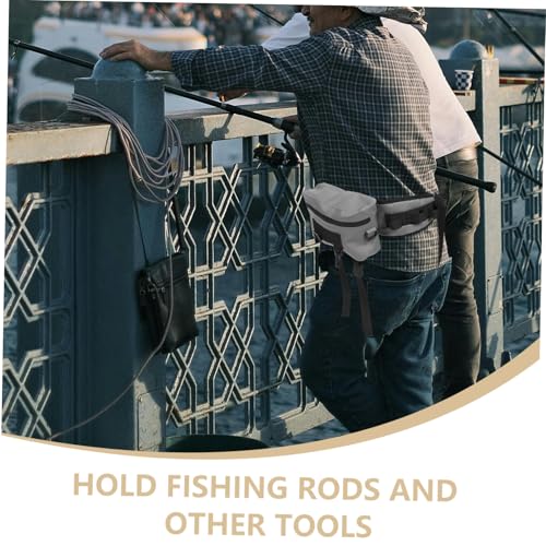 Mikikit Fishing Sling Bag Rod Holder Fly Fishing Hip Pack Small Tackle Bag for Hiking Boating and Outdoor Activities