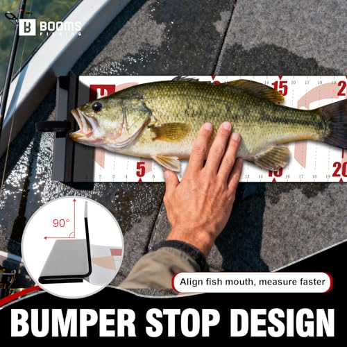 Booms Fishing 59" Fish Ruler: Foldable Fishing Ruler - Waterproof Fish Measuring Tape with Bump Board - Saltwater Fishing Measuring Tool for Angler, RL4 Red - color: Red with white