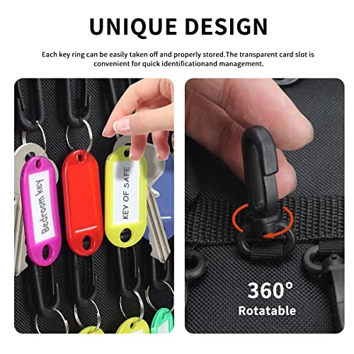 Sdstone Portable Zippered Key Organizer,Fireproof and Waterproof Key Case with 24 Key Hooks,Portable Manager & Landlord Zipper Key Binder for Real Estate Sales,Hotel Executives, Car Service(Brown) - color: Brown, size: 24