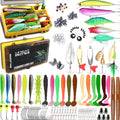 EXAURAFELIS Fishing Lures,Tackle Box with Tackle Included, Crankbaits, Spoon, Shrimp Worm Bait, Hooks,Weights & Other Accessories, Fishing Lures kit Lure Set for Bass Trout Salmon - color: Black-147pcs