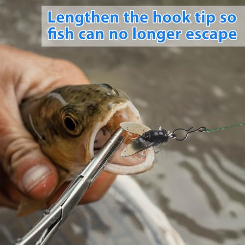 Bionic Fly Fishing Bait, Flies Fishing Lures Kit Trout Jigs Swimbaits Dry Flies Fly Fishing Lures Fish Attractant Fly Fishing Hook for Saltwater Freshwater Bass Panfish 15mm - color: Black-36pcs