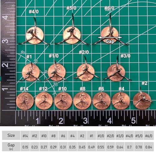 Dr.Fish 30 Pack Fishing Treble Hooks, #14-#6/0, Freshwater & Saltwater, Triple Fishing Hooks for Walleye Catfish Bass Fishing Replacment - size: #1/0-30 Pack