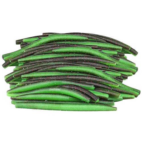 Soft Fishing Worm 100PCS, 3/4/5/6" Mega Value Pack Senko Style Soft Lures for Bass, Plastic Worm Stick Baits, Multicolor, Cost-Effective Fishing Gift - color: Melon Pie, size: 5"