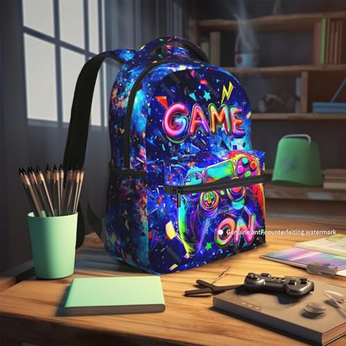 Video Game Backpack for School Boys Graffiti Gaming School Bookbags for Kids Gothic Skull Backpack for Preschool Kindergarten Bookbags Nursery Daycare - color: Game 01