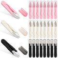 Mudder 24 Pcs U Shape Sewing Scissors with Protective Safety Cover Mini Snippers Shears Small Trimming Nipper Clipper for Various Materials Fishing Line DIY Sewing Tailoring Dressmaking Crafting - style: Lovely