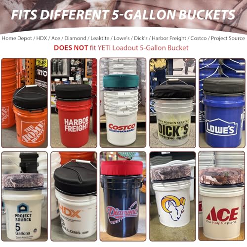 5 Gallon Bucket Seat with 3" Thick Seat Foam Cushion, 360°Swivel Bucket Lid Seat, Waterproof & Silent Bucket Seats for Dove Duck Hunting, Ice Fishing, Baseball, Camping - color: Maple Leaf