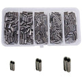 Double Barrel Crimp Sleeves Kit, Fishing Wire Leader Rigging Copper Tube Fishing Line Connector Tackle Kit - color: 300pcs-0.8mm+1.2mm+1.8mm Inner Dia