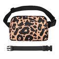 VOROLO Fanny Pack For Women And Men Crossbody Bag Belt Bag Leopard Yellow | Adjustable Strap Graduation Gifts Lightweight Travel Running - color: Leopard Yellow with rope
