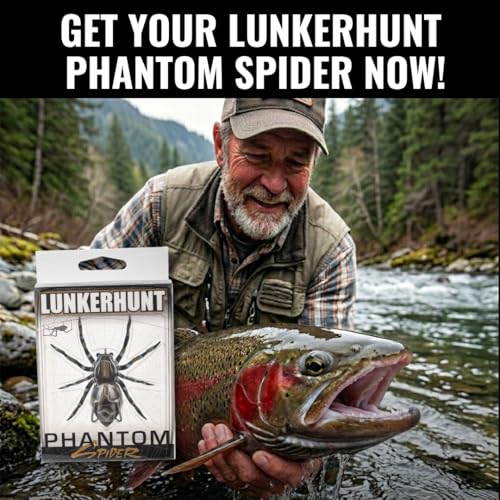 LUNKERHUNT Phantom Spider Lure for Bass Fishing (2.5 Inch) | Topwater Spider Fishing Lure with Natural Walking Action | Soft Hollow Body Weedless Hooks for Trout and Pike - color: Dock