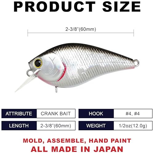 LUCKY CRAFT 1.5DRS Deep Rattle Sound Crankbait Fishing Lures, Shallow Diving Trout and Bass Lures, 3-4ft Depth, Square Bill Crankbait, Saltwater Fishing Gear and Accessories - color: 419 BP Golden Shiner