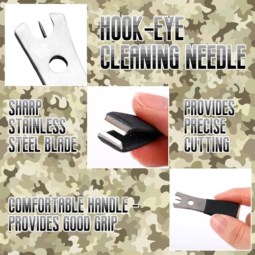 Therwen 2 Pcs Black Fly Fishing Nipper with Fishing Line Clippers with Hook Eye Cleaner Pin Stainless Steel Cutting Tool Line Cutter Nipper Multi Functional Accessories