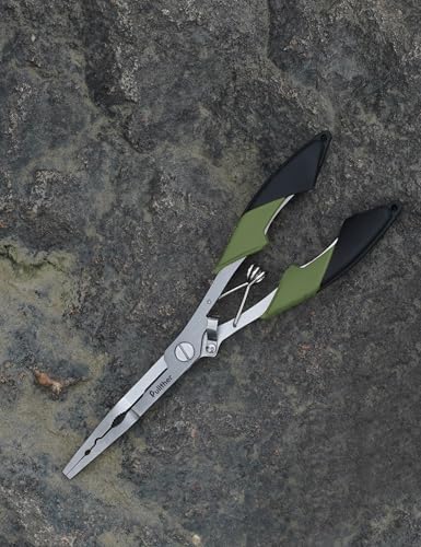 Fishing Gear,Hook Remover Fishing Pliers,Stainless Steel Fishing Tools,Multitool for Saltwater - color: green