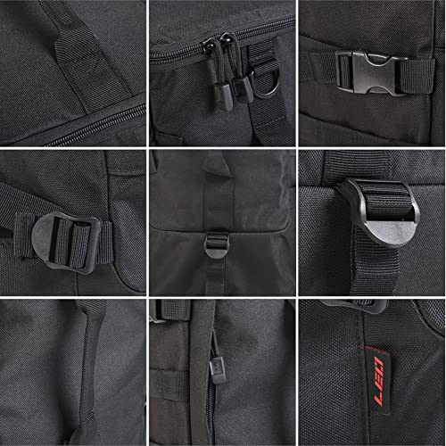 Fishing Backpack, 2 Fishing Rod Holders Fishing Tackle Backpack Without 4 Tackle Boxes, 17.4L Large Storage Fishing Gear Bag for Trout Fishing Outdoor Camping Hiking black