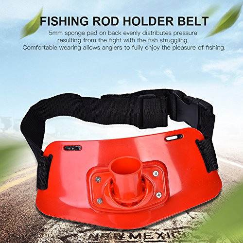 plplaaoo Fishing Belt, Fishing Rod Fighting Belt, Adjustable Waist Fighting Belt, Stand-up Offshore Gimbal Padded Fishing Belt Rod Holder Fish Tackle Accessories 10.6 x 5.3 x 2.9inch, Fishing Belt - color: Red