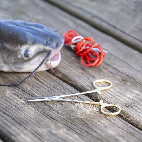 Smith’s 51391 5” Fly Fishing Forceps | Stainless Steel Material | Large Finger Loops | Three Locking Positions | Serrated Jaws | Fly Fishing Forceps | Hook Remover