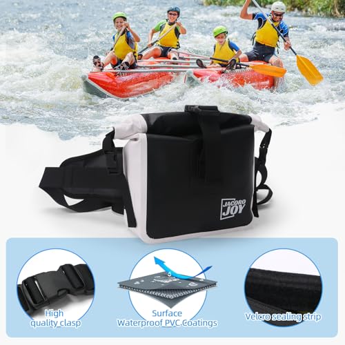 Waterproof Fanny Pack, Floating Dry Bag Pouch with Adjustable Waist Strap Large Capacity, Waterproof Waist Bag for Kayaking Boating Fishing Cycling Beach (Black)