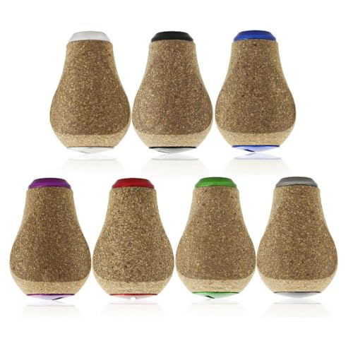 Reel Handle Knob Compatible with Abu Shimano Daiwa Soft Rubber Cork Wood Spinning Baitcasting - Black, Blue, Gray, Green, Purple, Red,Silver - color: Silver