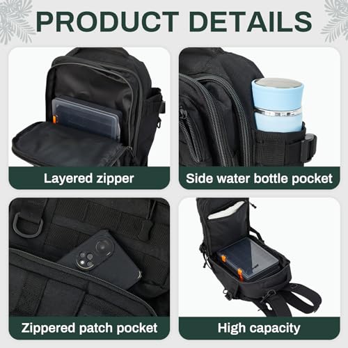 Fishing Tackle Backpack with Rod Holders and 4 Tackle Boxes Large Storage Fishing Bags Water Resistant Tackle Bag for Camping Hiking Travel Gear and Equipment(Black,Shoulder Bag) - color: Black
